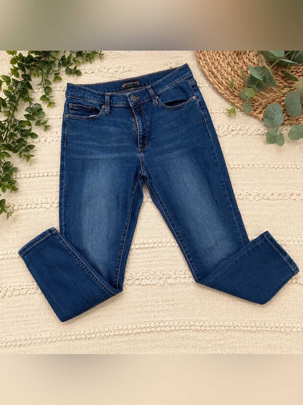 Banana Republic Curvy Skinny Jeans Medium Wash Cropped Ankle Size 8